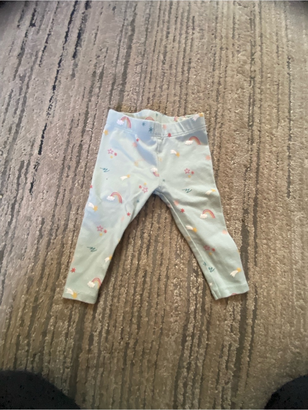 Baby/Toddler Mint Rainbow Print Leggings